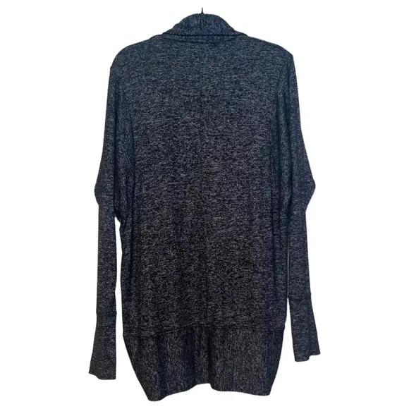 Athleta Marled Heathered Black Cocoon Cardigan Sweater Jacket