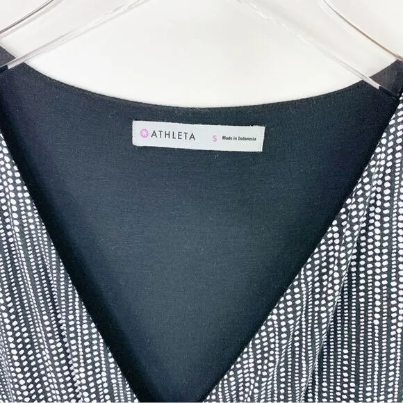 Athleta Wrap It Up Dress in Black Polka Dot S