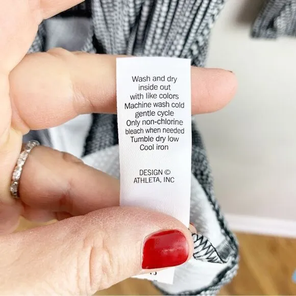 Athleta Wrap It Up Dress in Black Polka Dot S