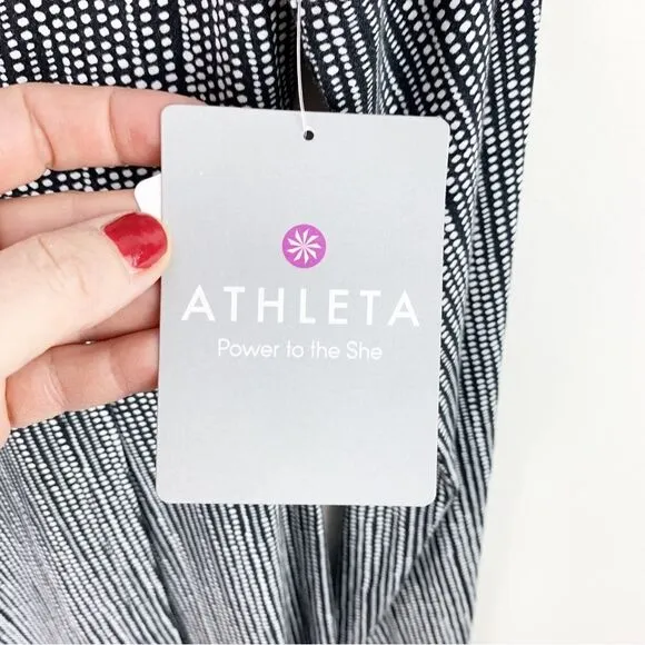 Athleta Wrap It Up Dress in Black Polka Dot S