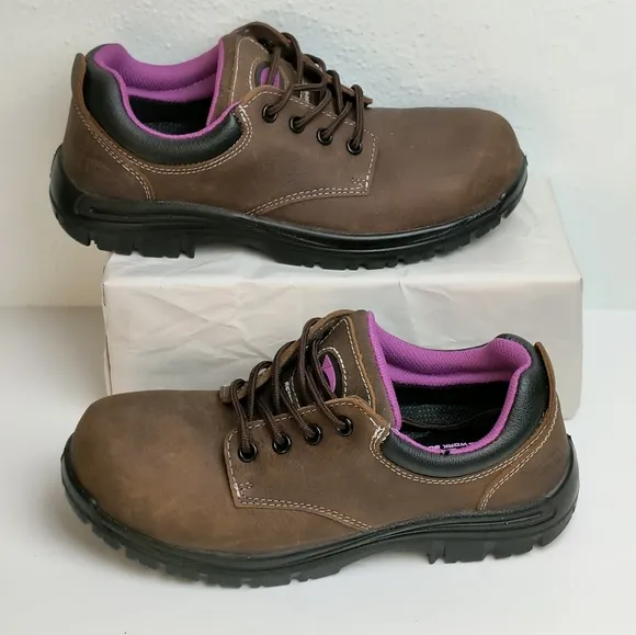 Avenger Foreman Oxford Purple and Brown Lace Up Boots with Durable Sole Size 10