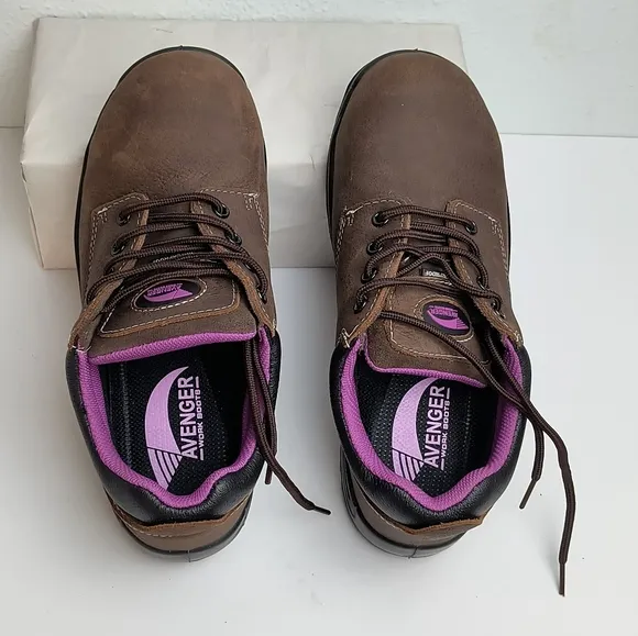 Avenger Foreman Oxford Purple and Brown Lace Up Boots with Durable Sole Size 10