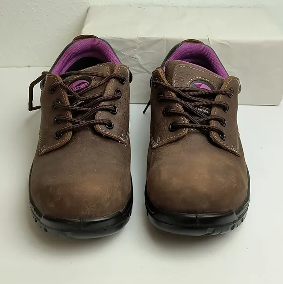 Avenger Foreman Oxford Purple and Brown Lace Up Boots with Durable Sole Size 10