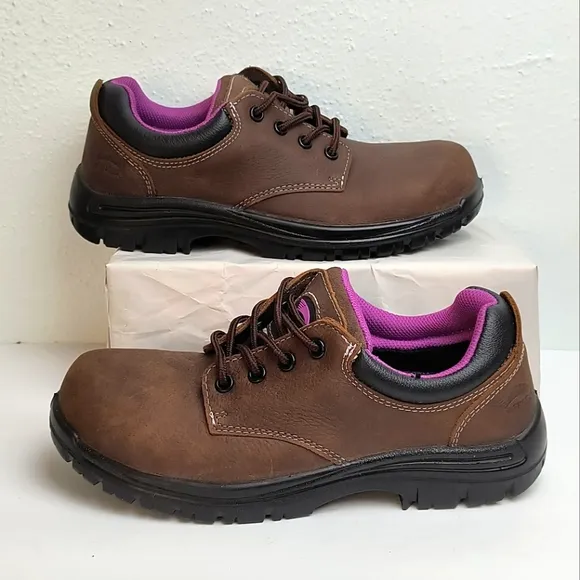 Avenger Foreman Oxford Purple and Brown Lace Up Boots with Durable Sole Size 10