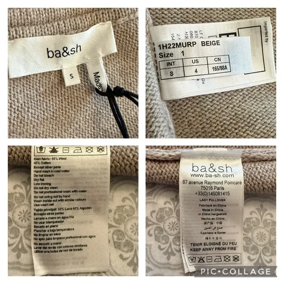 ba&amp;sh Murphy Wool Blend Sweater Size S