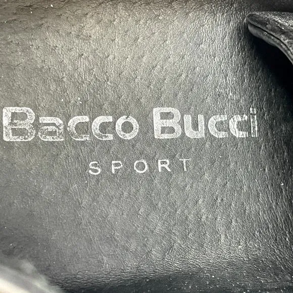 Bacco Bucci Sport Black Leather Sneakers Mens Size 8