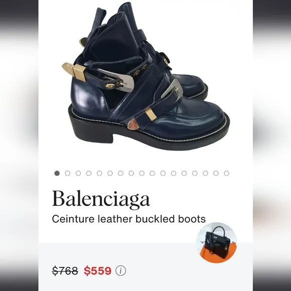BALENCIAGA Leather Buckle Boots