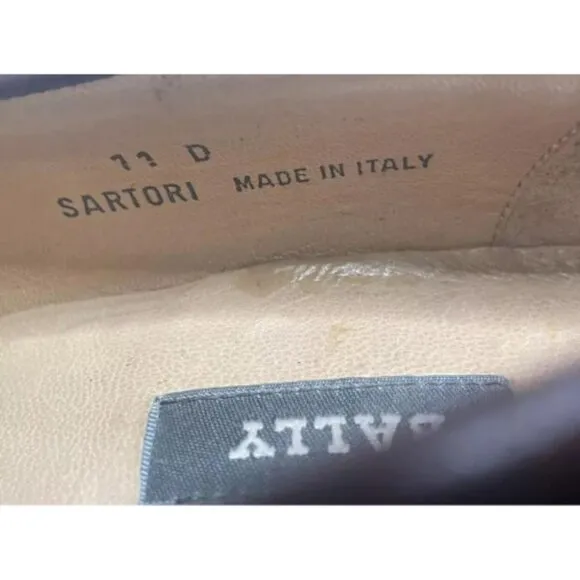 Bally Sartori Men's Brown Leather Round Toe Casual Slip On Loafer Shoes Sz 11D