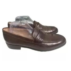 Bally Sartori Men's Brown Leather Round Toe Casual Slip On Loafer Shoes Sz 11D