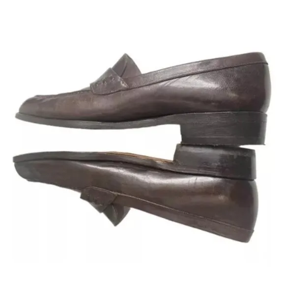 Bally Sartori Men's Brown Leather Round Toe Casual Slip On Loafer Shoes Sz 11D