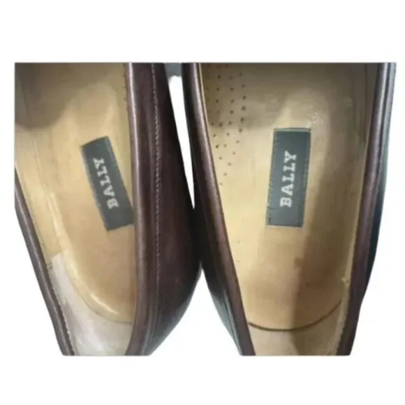 Bally Sartori Men's Brown Leather Round Toe Casual Slip On Loafer Shoes Sz 11D