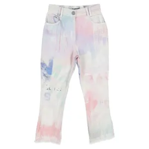 Balmain Tie-Dye Straight-Leg Jeans in Multicolor Cotton