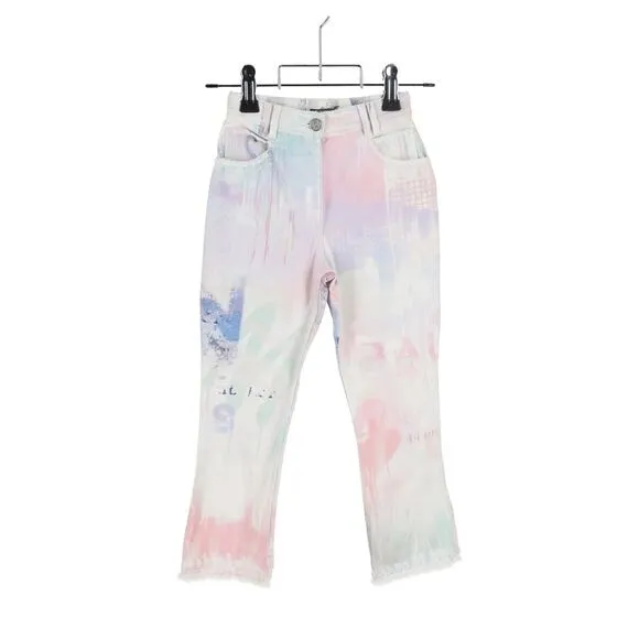 Balmain Tie-Dye Straight-Leg Jeans in Multicolor Cotton