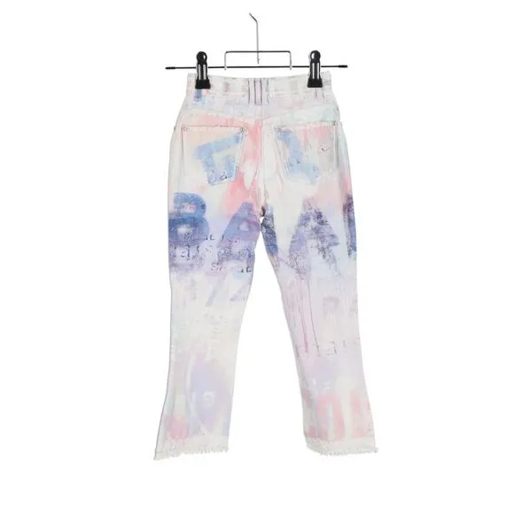 Balmain Tie-Dye Straight-Leg Jeans in Multicolor Cotton