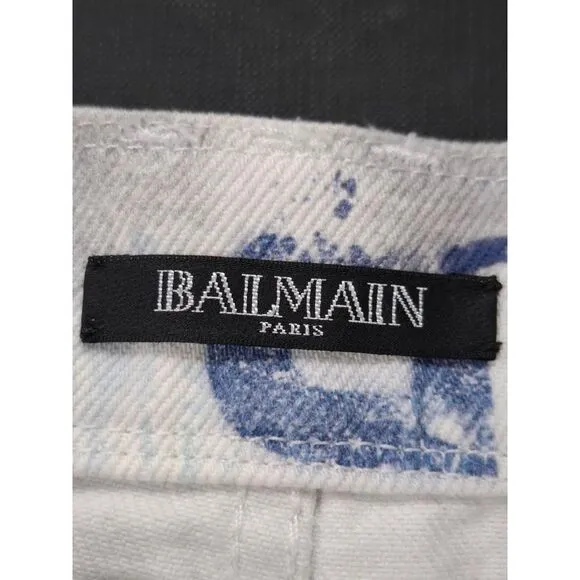 Balmain Tie-Dye Straight-Leg Jeans in Multicolor Cotton