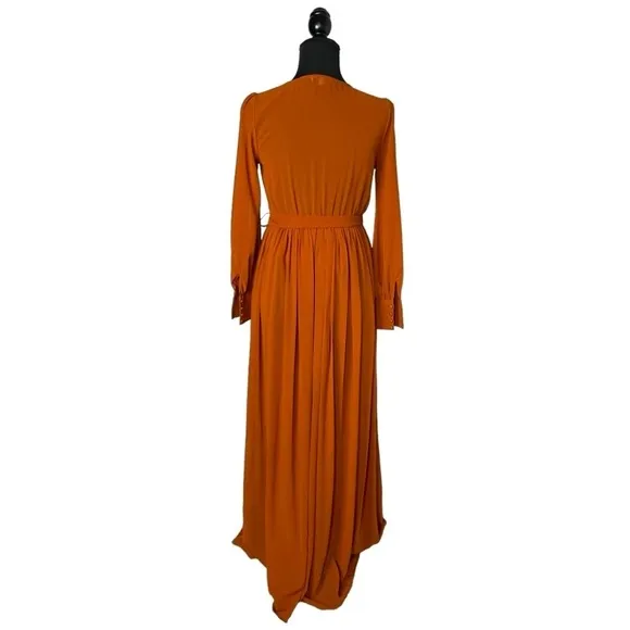 Baltic Born Celine Rust Faux Wrap Maxi Dress Bridesmaid Formal Wedding Guest