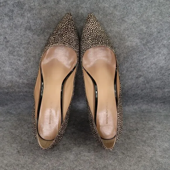 Banana Republic Shoes Womens 11 Pumps Heels Pointed Toe Dyed Fur Fashion Formal