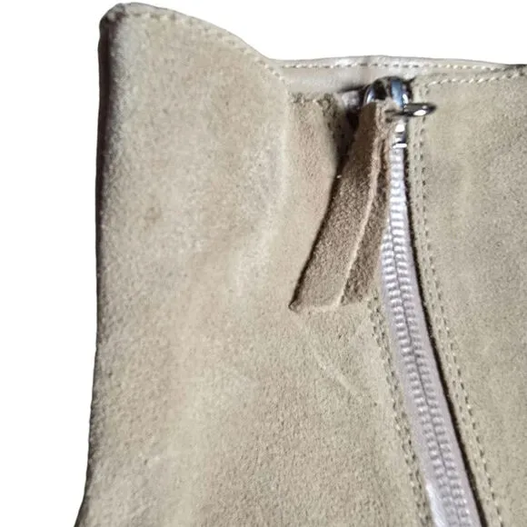 Bandolino NWOB Cow Suede Salome Heeled Boots size 11 waterproof imperfections