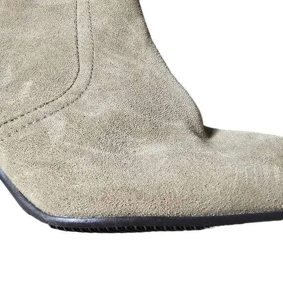 Bandolino NWOB Cow Suede Salome Heeled Boots size 11 waterproof imperfections