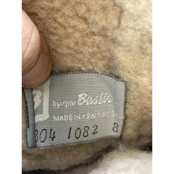 Bastien Women's 8 Brown Leather Shearling Lined Faux Fur Biker Ankle Bootie
