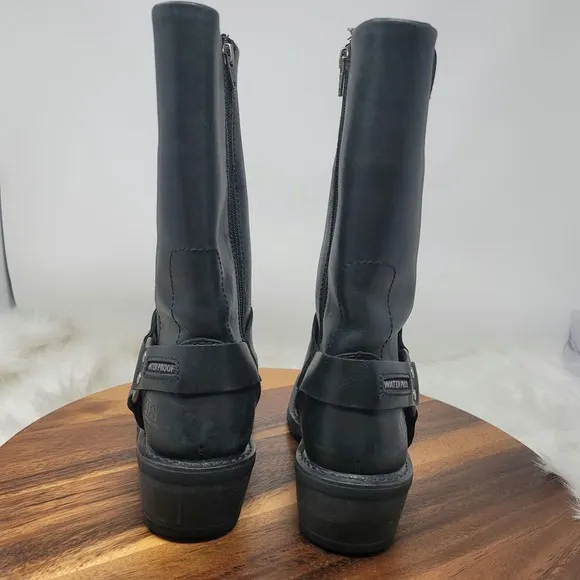 Bates Black Tahoe Side Zip Style E47100 Waterproof Buckle Womens Boots 8.5