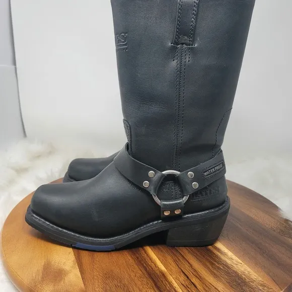Bates Black Tahoe Side Zip Style E47100 Waterproof Buckle Womens Boots 8.5