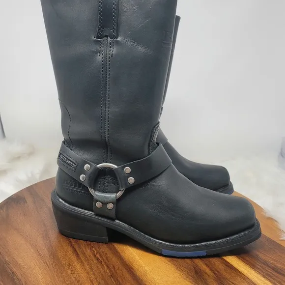 Bates Black Tahoe Side Zip Style E47100 Waterproof Buckle Womens Boots 8.5