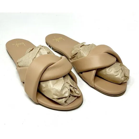 🆕Beek Twistybird Slide Leather Sandal Beach Nude Tan NIB Size 9
