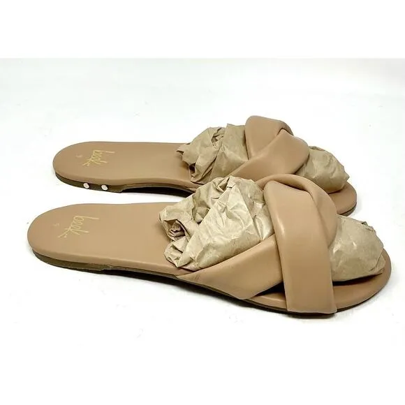 🆕Beek Twistybird Slide Leather Sandal Beach Nude Tan NIB Size 9