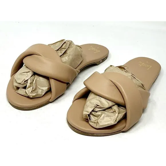 🆕Beek Twistybird Slide Leather Sandal Beach Nude Tan NIB Size 9