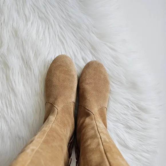 Belle By Sigerson Morrison Genuine Suede  Western Boots Studded Sock Accent 9B