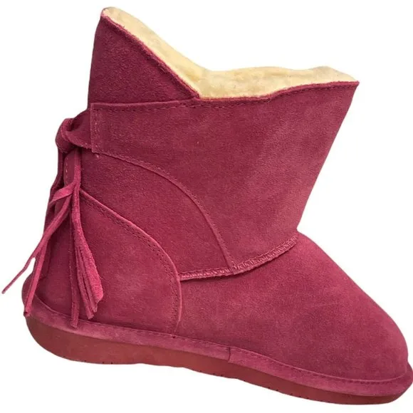 Big Girls Size (3) BEARPAW Mia Boots, from Finish Line Pink Suede Sheepskin