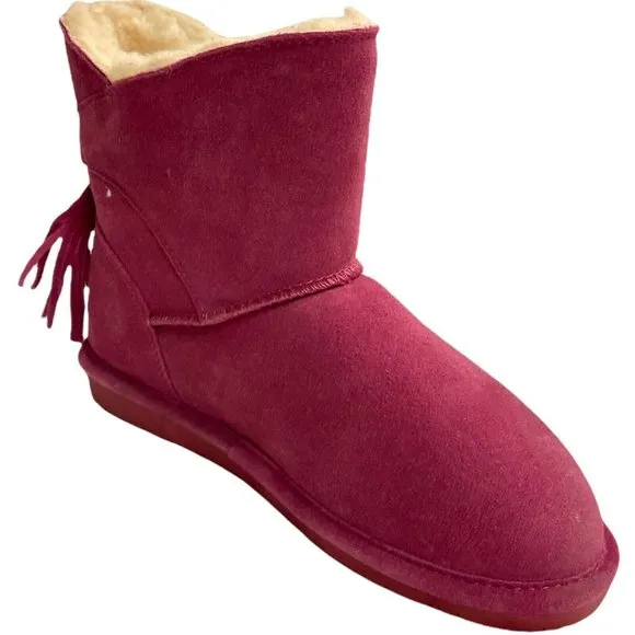 Big Girls Size (3) BEARPAW Mia Boots, from Finish Line Pink Suede Sheepskin