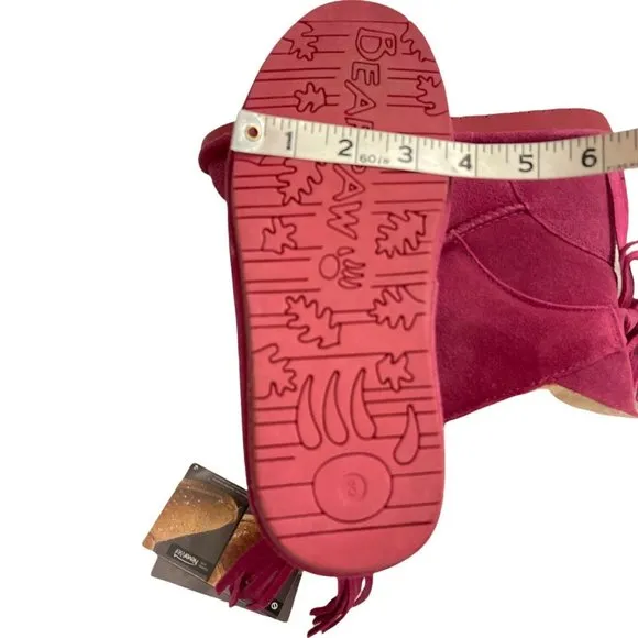Big Girls Size (3) BEARPAW Mia Boots, from Finish Line Pink Suede Sheepskin