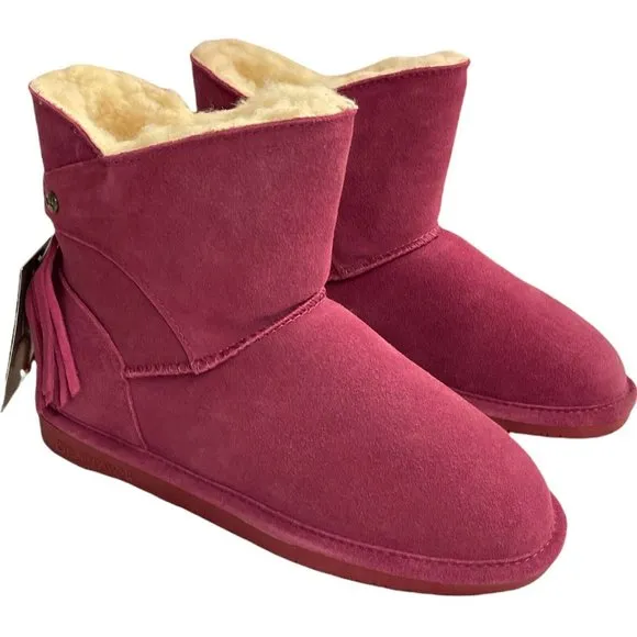 Big Girls Size (3) BEARPAW Mia Boots, from Finish Line Pink Suede Sheepskin
