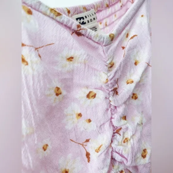 Billabong Pink Floral Ditsy Midi Dress Swept Away Beach Coastal Easter Boho S