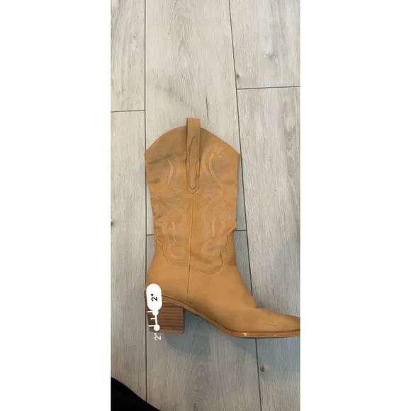 Billini Danilo Camel Brown Faux Leather Cowboy Cowgirl Western Boots Women's 10