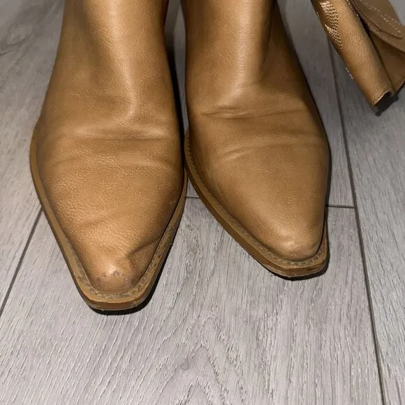 Billini Danilo Camel Brown Faux Leather Cowboy Cowgirl Western Boots Women's 10