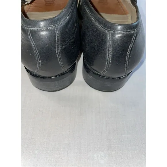 Billy Reid Penny Loafers Mens Size 8 M Black Leather Slip On Shoes Block Italy