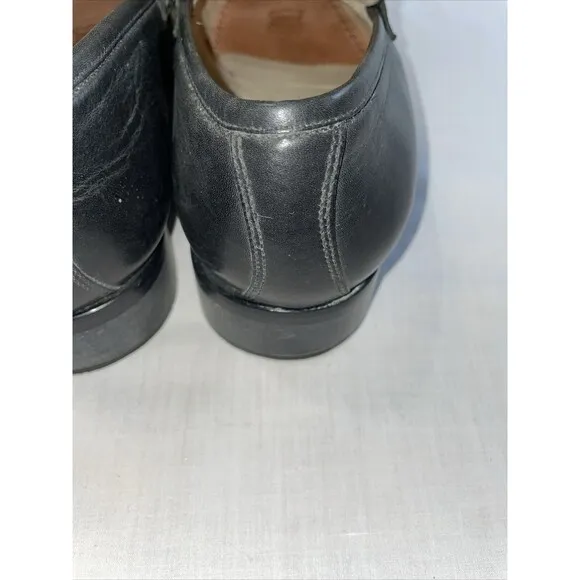 Billy Reid Penny Loafers Mens Size 8 M Black Leather Slip On Shoes Block Italy