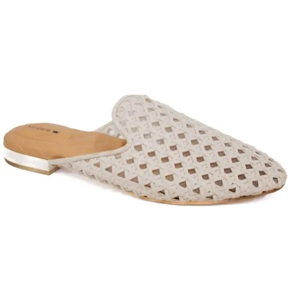 Birdies Shoes Phoebe Women's Size 7.5 Woven Mule Ecru Slip-On Pointed Toe