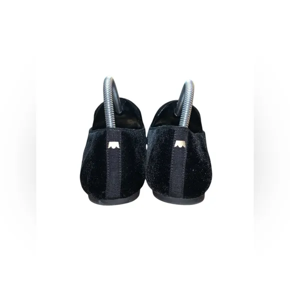 Birdies Starling Slip On Shoes Flats Loafers Black Velvet Size 8.5W (wide)