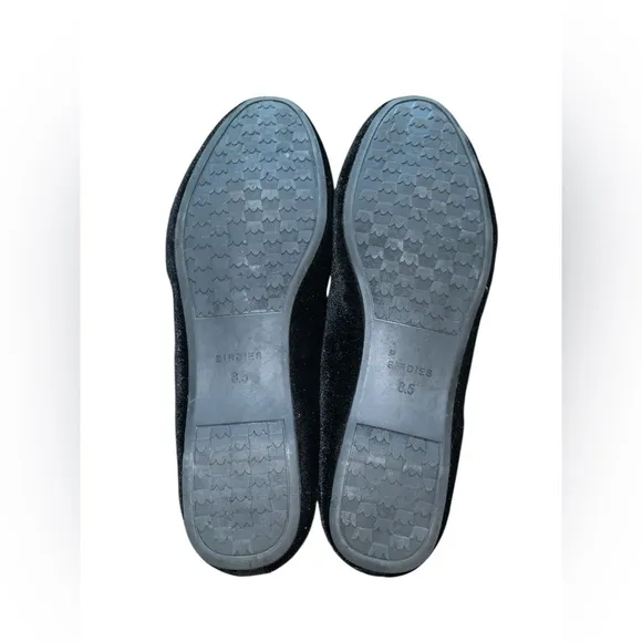 Birdies Starling Slip On Shoes Flats Loafers Black Velvet Size 8.5W (wide)