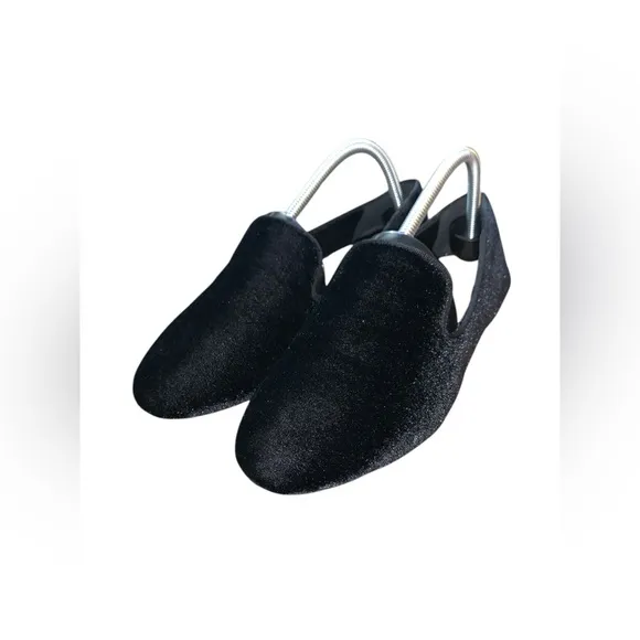 Birdies Starling Slip On Shoes Flats Loafers Black Velvet Size 8.5W (wide)