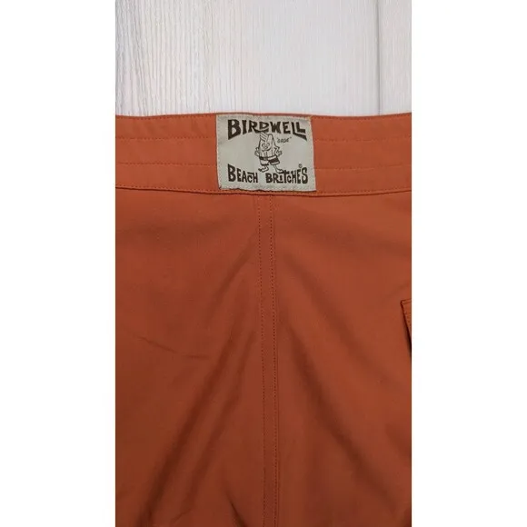 Birdwell Beach Britches Shorts Men 32 Orange Brown Swim Surf Birdie Board Shorts
