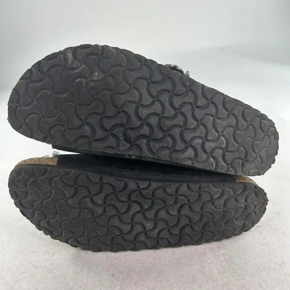 Birkenstock ARIZONA FUR Shearling Sandals W 11 M 9 Black Midnight Slide Shoes