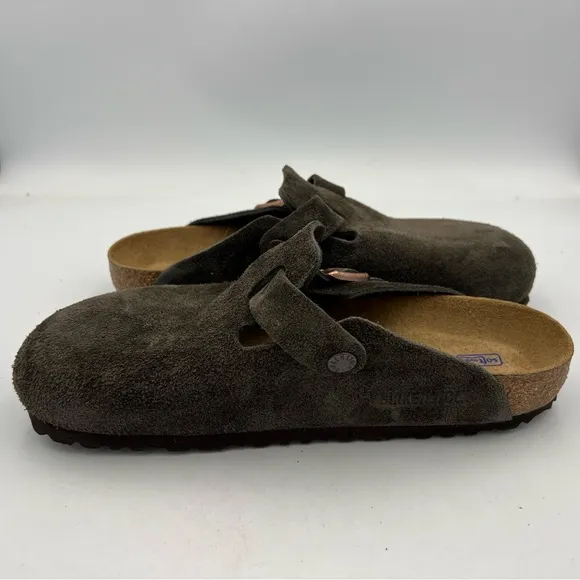 Birkenstock Boston Mocca Suede Leather Unisex Shoe EU39 Regular Soft Footbed NWB