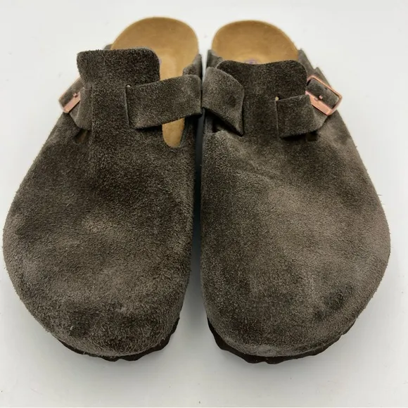 Birkenstock Boston Mocca Suede Leather Unisex Shoe EU39 Regular Soft Footbed NWB