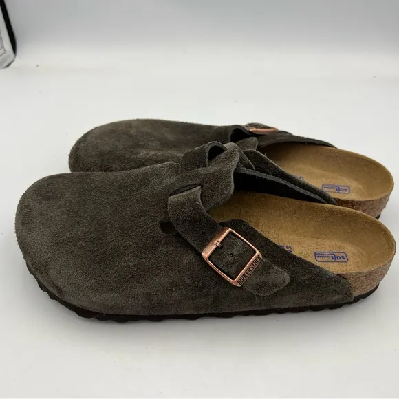 Birkenstock Boston Mocca Suede Leather Unisex Shoe EU39 Regular Soft Footbed NWB