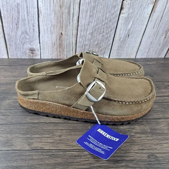 Birkenstock Buckley Suede Leather Slip On Mule Women's Sz 8 N EU39 Tea (NWT/NWD)